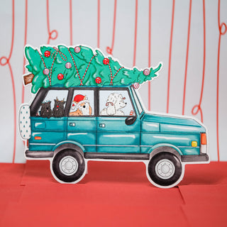 Dogs Car Tree Fridge Card