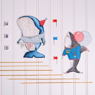 HBD Party Whale Fridge Card