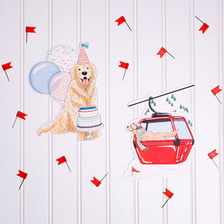 Golden Party Balloons Fridge Card