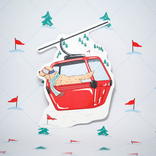 Golden Dog Ski Gondola Fridge Card