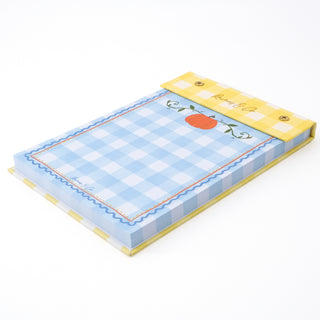 Pumpkin Gingham Linen Notepad