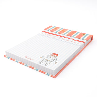 Santa in PJs Linen Notepad