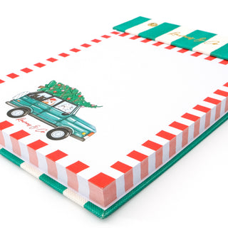 Tree Car Dogs Linen Notepad