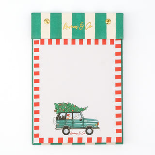Tree Car Dogs Linen Notepad