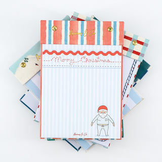 Santa in PJs Linen Notepad