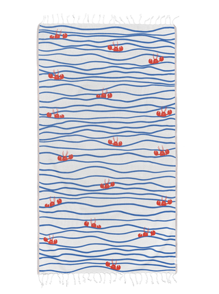 Lobster n' Waves Turkish Beach Towel (8288409747742)