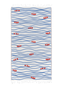 Lobster n' Waves Turkish Beach Towel (8288409747742)