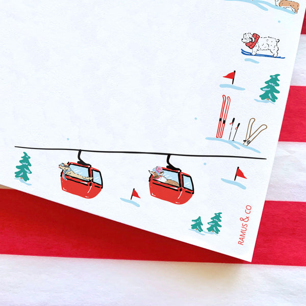 Ski Dogs Square Notepad