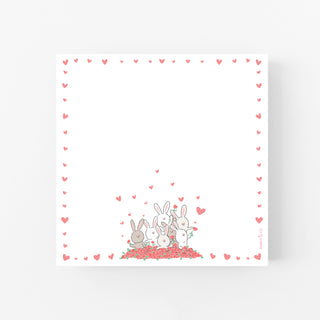 Bunnies Love Roses Notepad