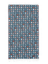 Load image into Gallery viewer, Nautical Flags Turkish Beach Towel (8288413745438)