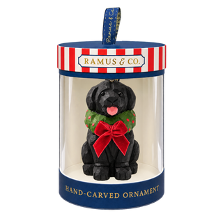 Black Lab Hand-Carved Ornament