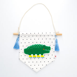 Crocodile in Boots Decorative Banner