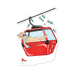 Golden Dog Ski Gondola Fridge Card