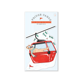 Golden Dog Ski Gondola Fridge Card