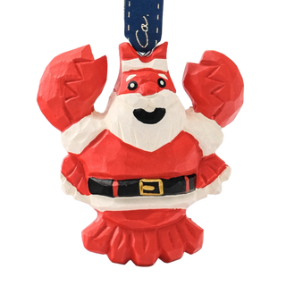 Lobster Santa Hand-Carved Ornament