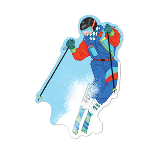 Ollie the Retro Skier Fridge Card