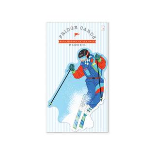 Ollie the Retro Skier Fridge Card