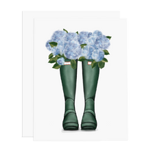 Load image into Gallery viewer, Rain Boots and Blue Hydrangeas - Ramus and Company, LLC (4416943652926)