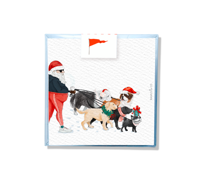 Santa Dog Walking Gift Tag Set of 15 - Ramus and Company, LLC (7049666691134)