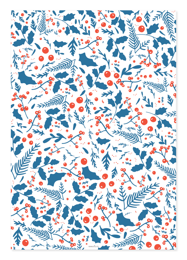 Jolly Blues Gift Wrap - Ramus and Company, LLC (7048654094398)