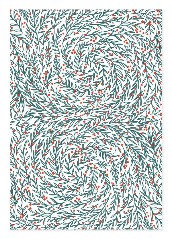 Wreath Swirl Gift Wrap - Ramus and Company, LLC (7048658124862)