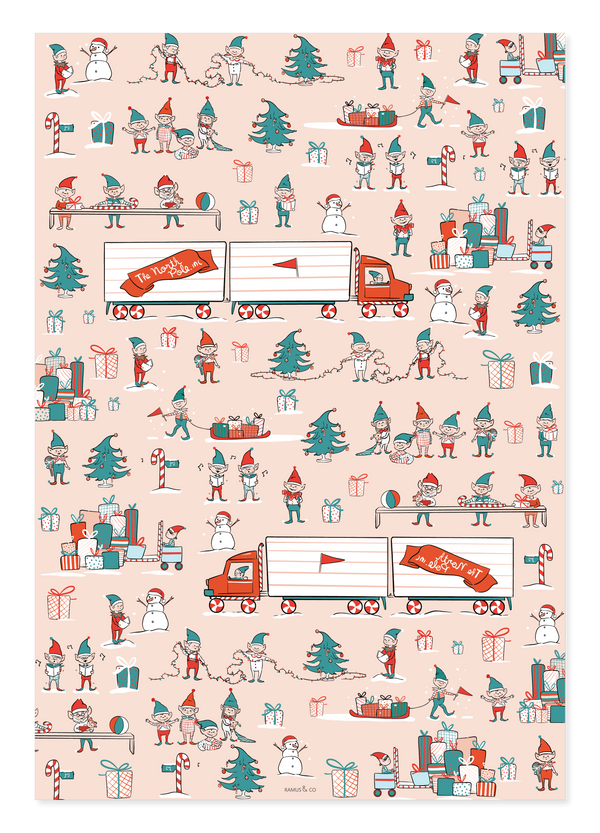 Elf Workshop Gift Wrap - Ramus and Company, LLC (7048677752894)