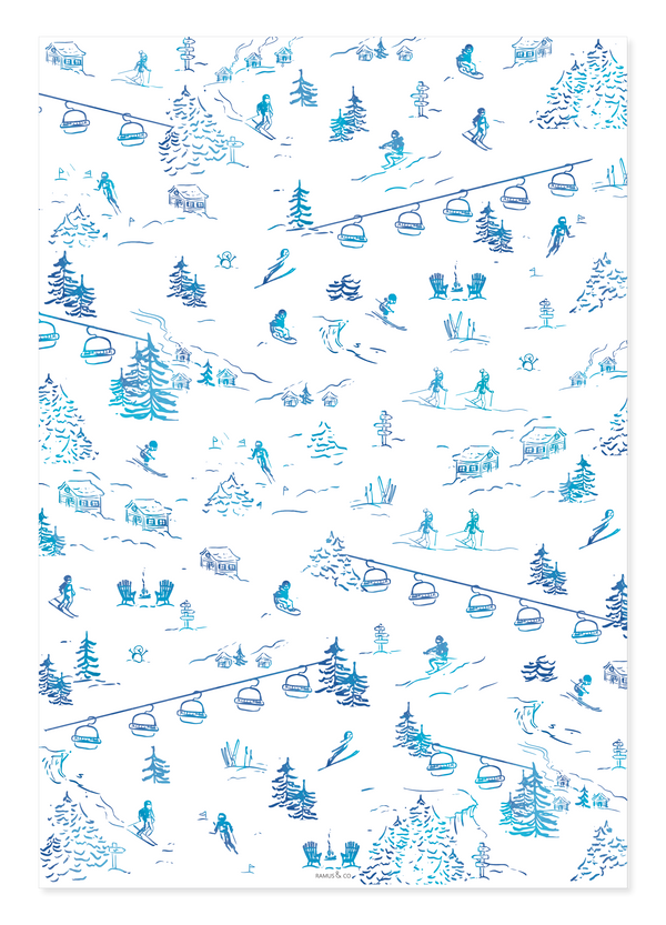 Ski Toile Gift Wrap - Ramus and Company, LLC (7048683552830)