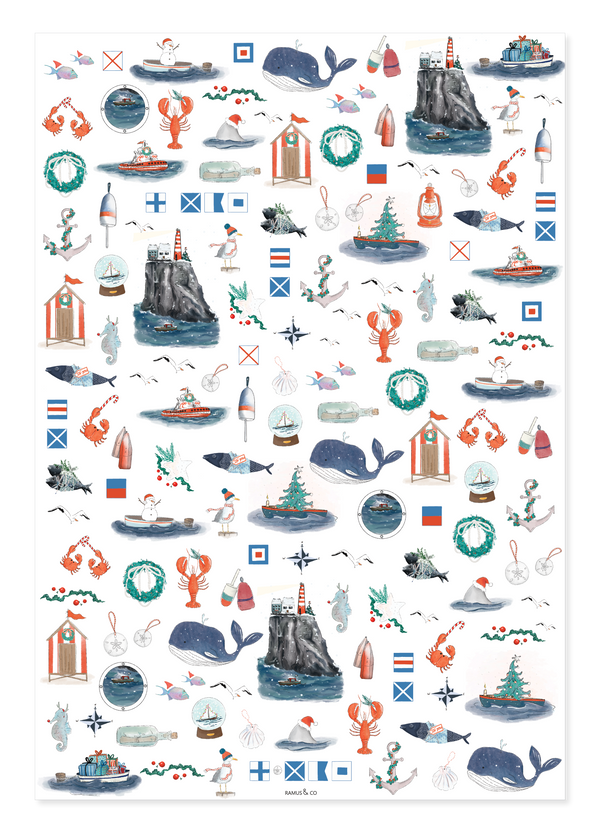 Seas N' Wishes Gift Wrap - Ramus and Company, LLC (7048695414846)