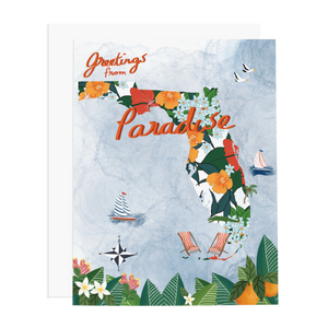 Florida Map Greetings From Paradise - Ramus and Company, LLC (4417003552830)