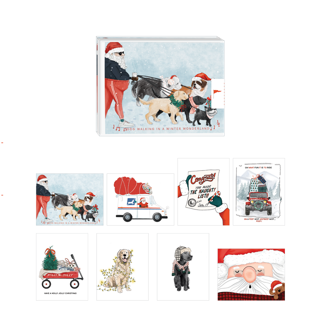 Santa & Dogs Set of 8 - Ramus and Company, LLC (4726697328702)